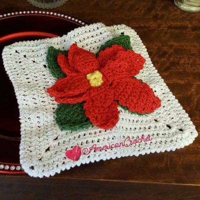 Poinsettia Washcloth