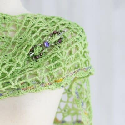 Springtime Violets Wraplet Crochet Pattern | Open Lace Shoulder Wrap